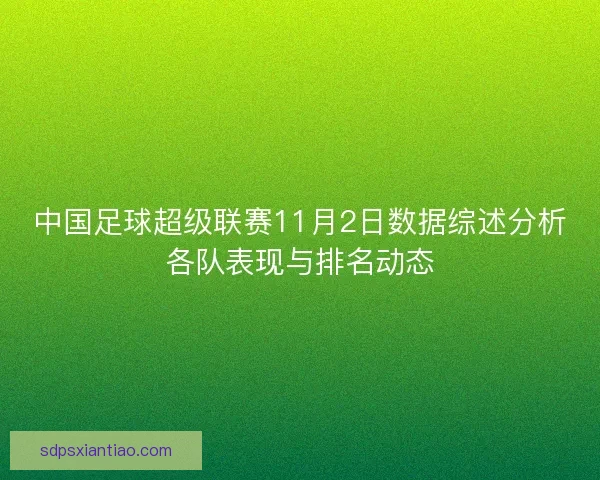 中国足球超级联赛11月2日数据综述分析各队表现与排名动态