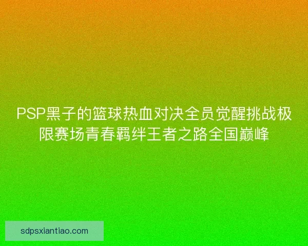 PSP黑子的篮球热血对决全员觉醒挑战极限赛场青春羁绊王者之路全国巅峰