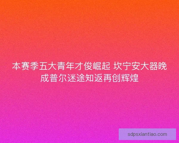 本赛季五大青年才俊崛起 坎宁安大器晚成普尔迷途知返再创辉煌