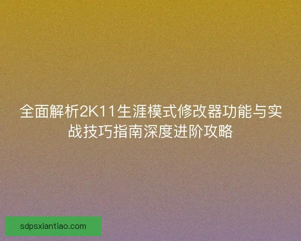 全面解析2K11生涯模式修改器功能与实战技巧指南深度进阶攻略